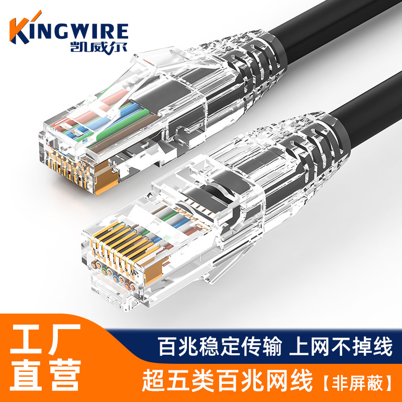 超五类非屏蔽电脑网线 CAT5e类百兆双绞网络跳线 RJ45成品网络线