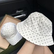 小波点棒球帽子女夏天新款韩版减龄装饰搭配潮遮阳平顶清新渔夫帽