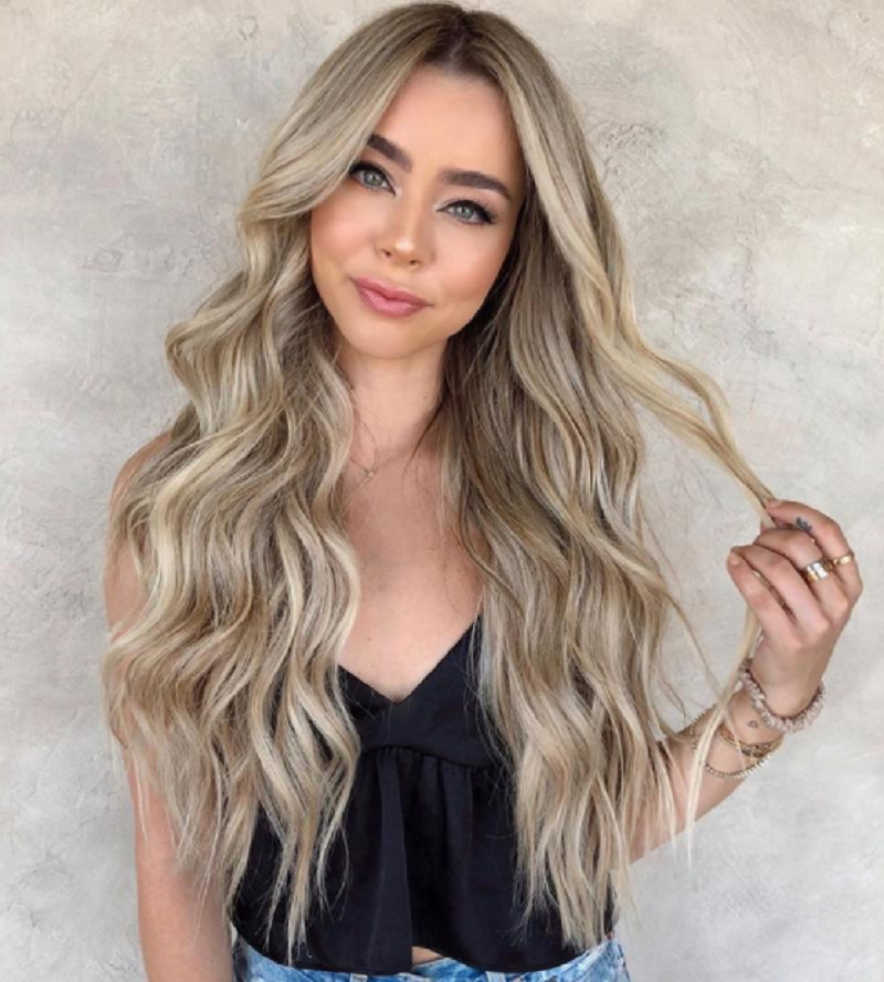 跨境欧美时尚假发女士大波浪金棕色长卷发化纤玫瑰网头套现货批发