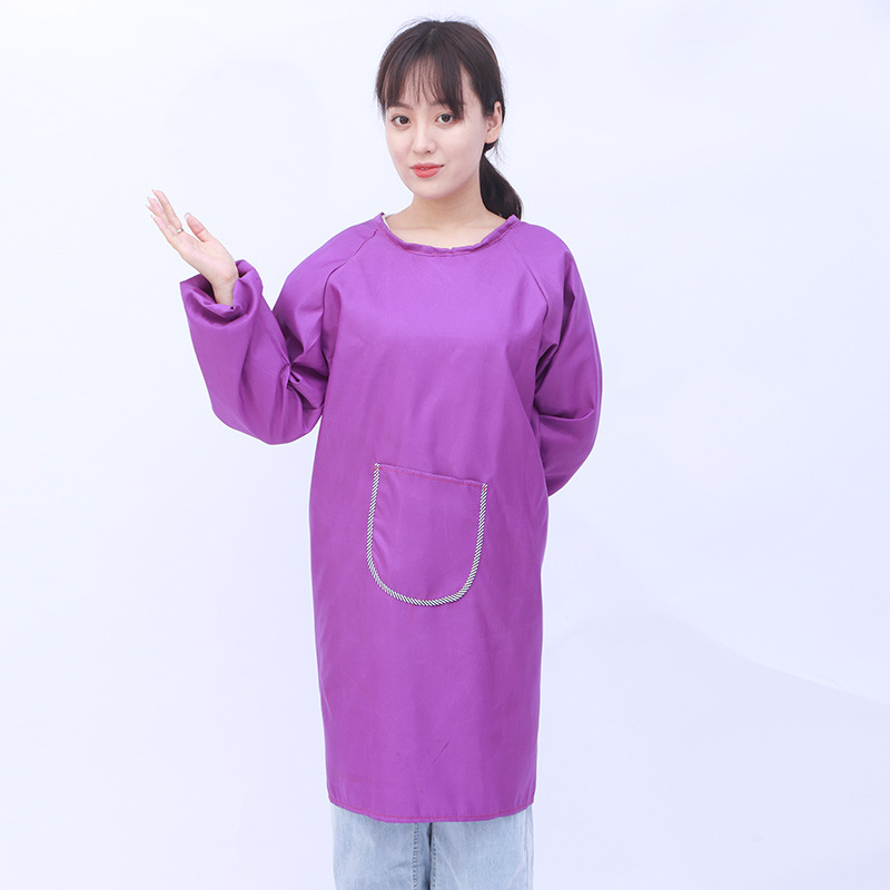 成人防水防油罩衣长袖围裙印制logo男女厨房倒褂反穿衣工作服礼品