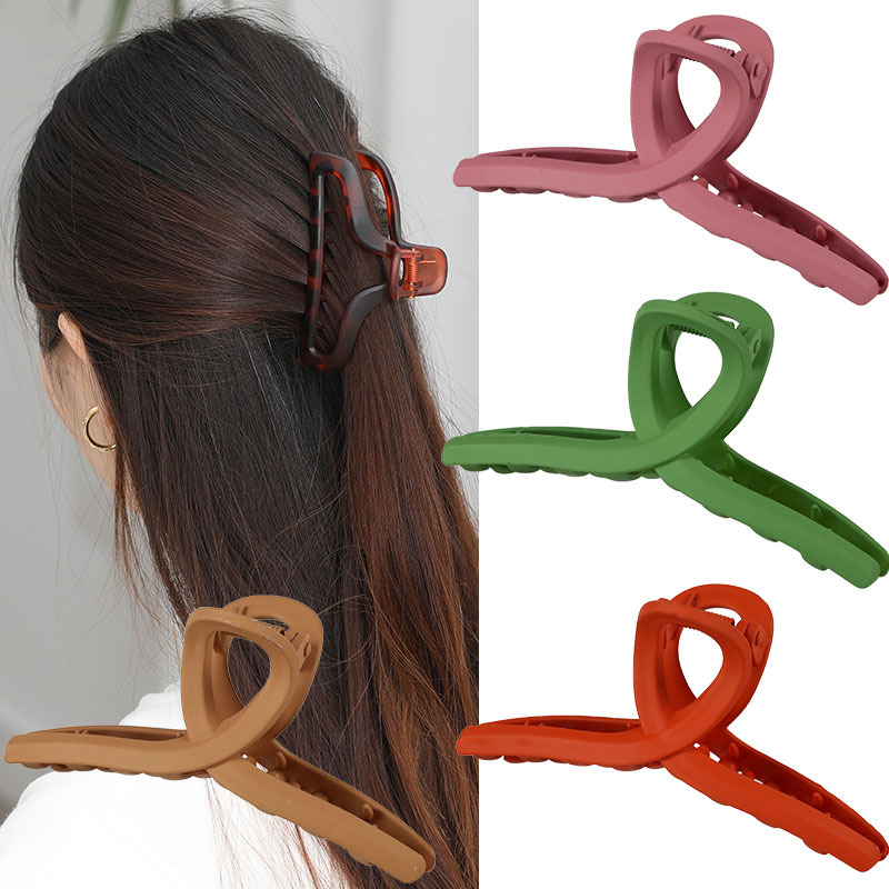 Korean Dongdaemun Jewelry Cross Grip Large Fork Hair Claw Ins Fashion Shark Barrettes Back Hairpin