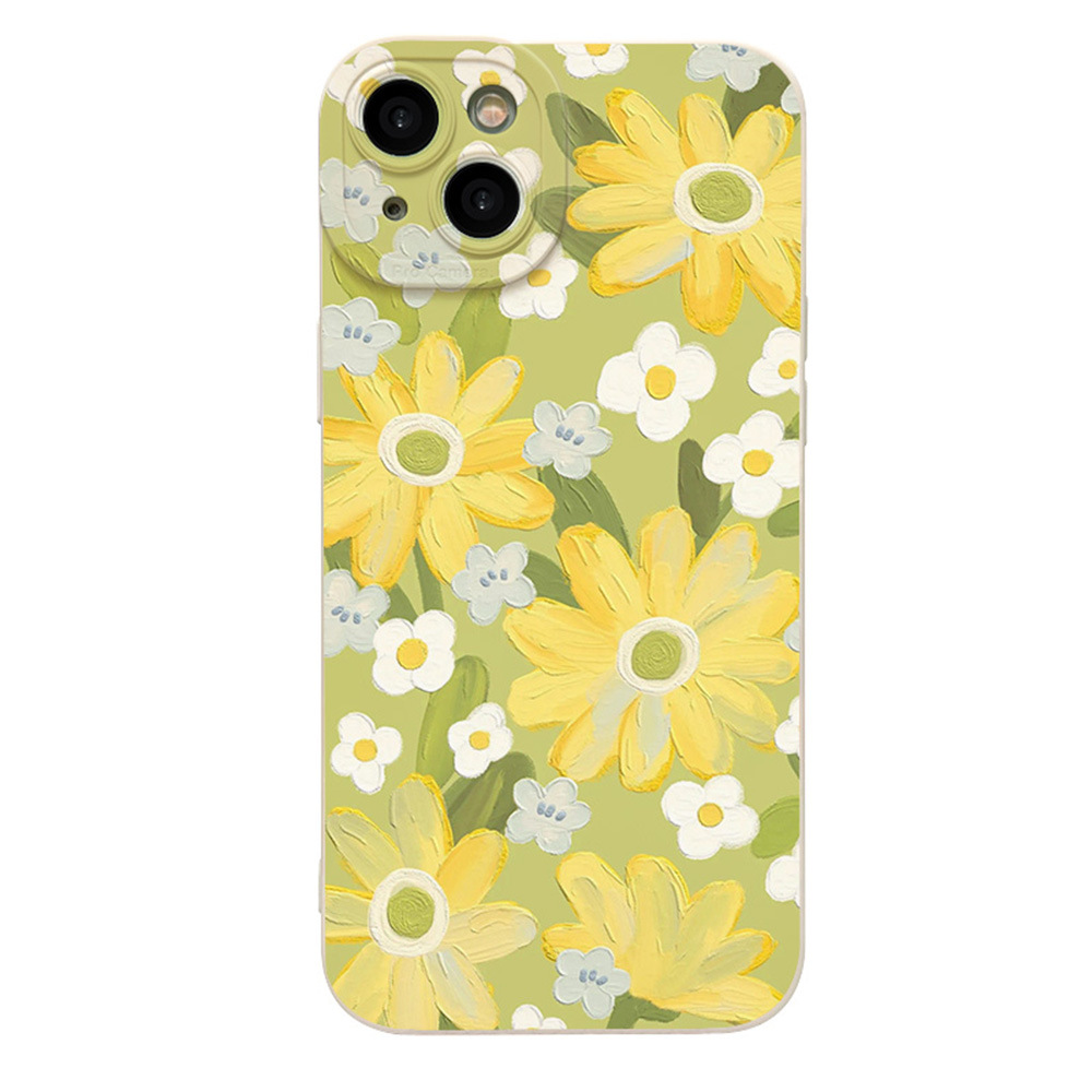 Apple 14 Mobile Phone Shell Oil Painting Flower 13 for Apple 11 Mobile Phone Shell All-Inclusive 12 Soft Case Iphone Mobile Phone Shell