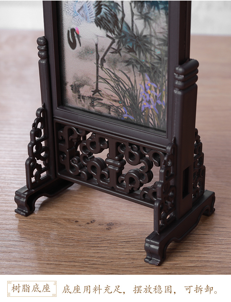 小台屏书桌摆件 仿古小屏风摆件 中国风中国特色礼品工艺品