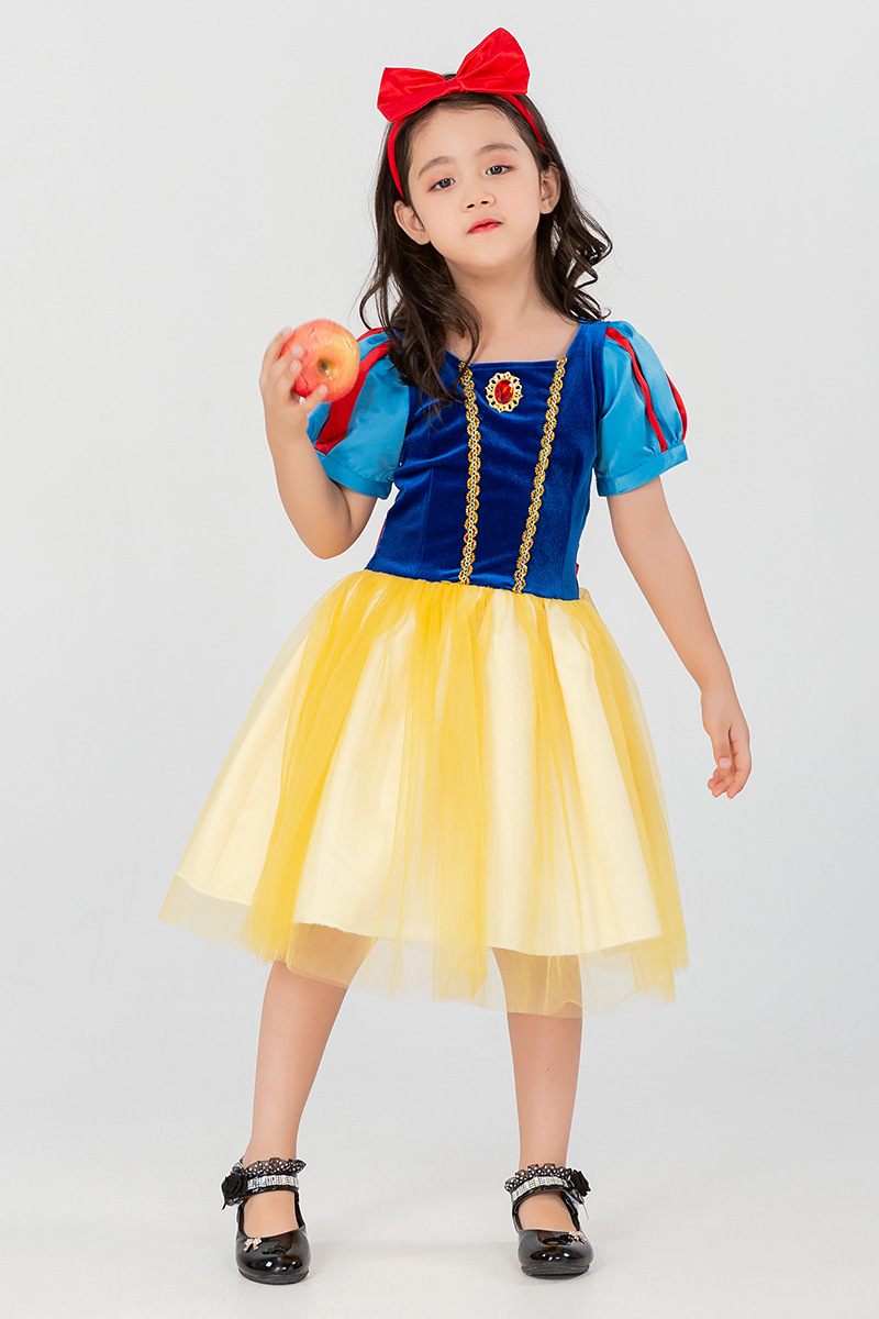 新款童话故事万圣节装扮毒苹果皇后白雪公主连衣裙舞台表演服女童