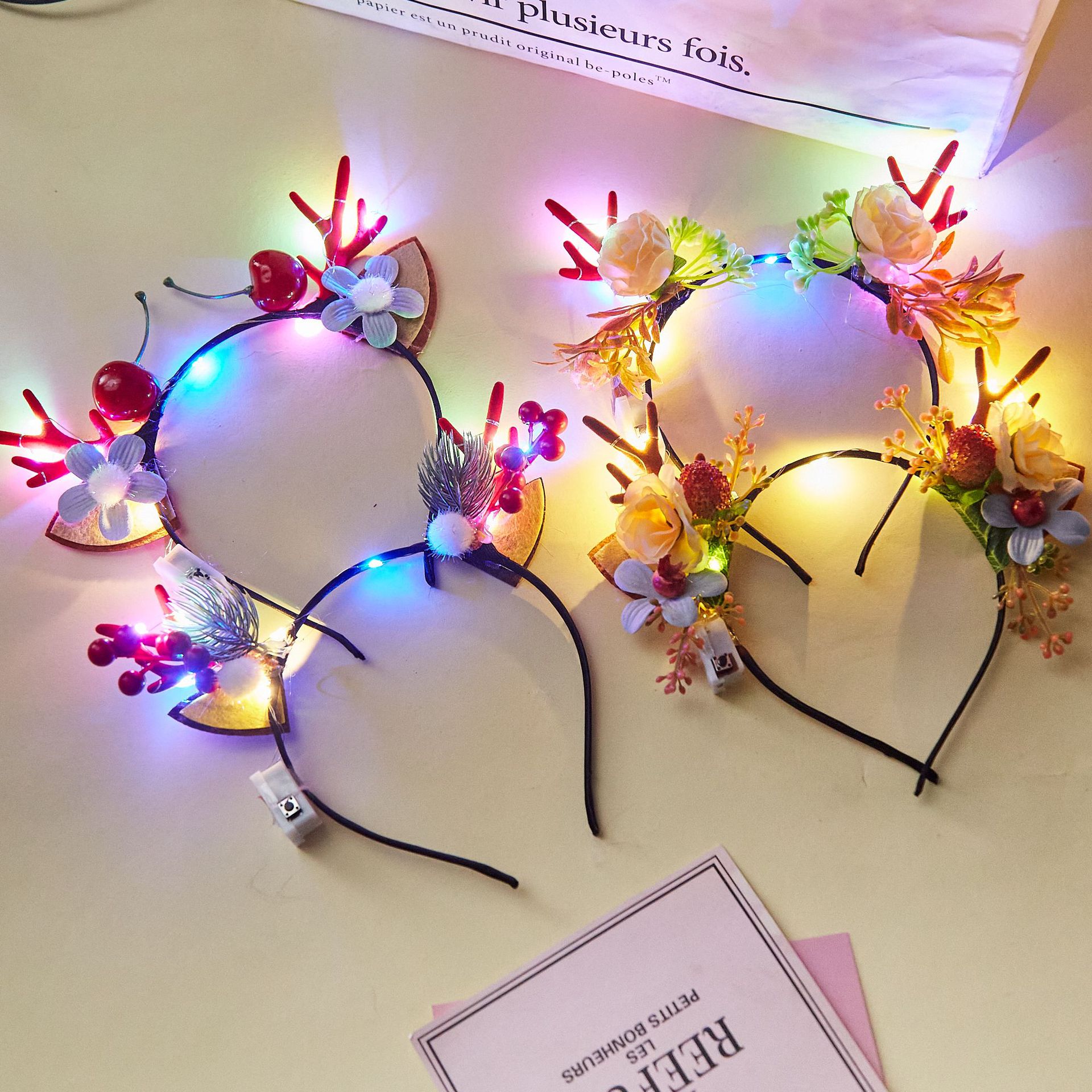 Christmas Glowing Antler Hairband Flash Stall Headband Headdress FARCENT Reindeer Toys Wholesale