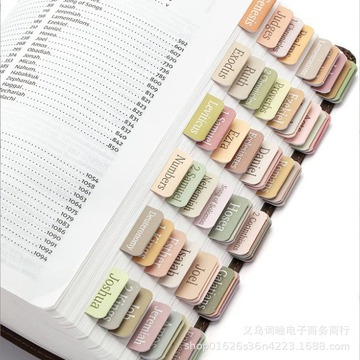 圣经索引标签贴纸精美的大标签独特的交叉设计bible tabs莫兰迪色