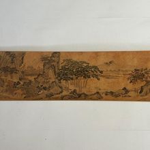 仿古名人字画仇英山水册图长卷画卷轴客厅装饰画国画收藏玄关挂画