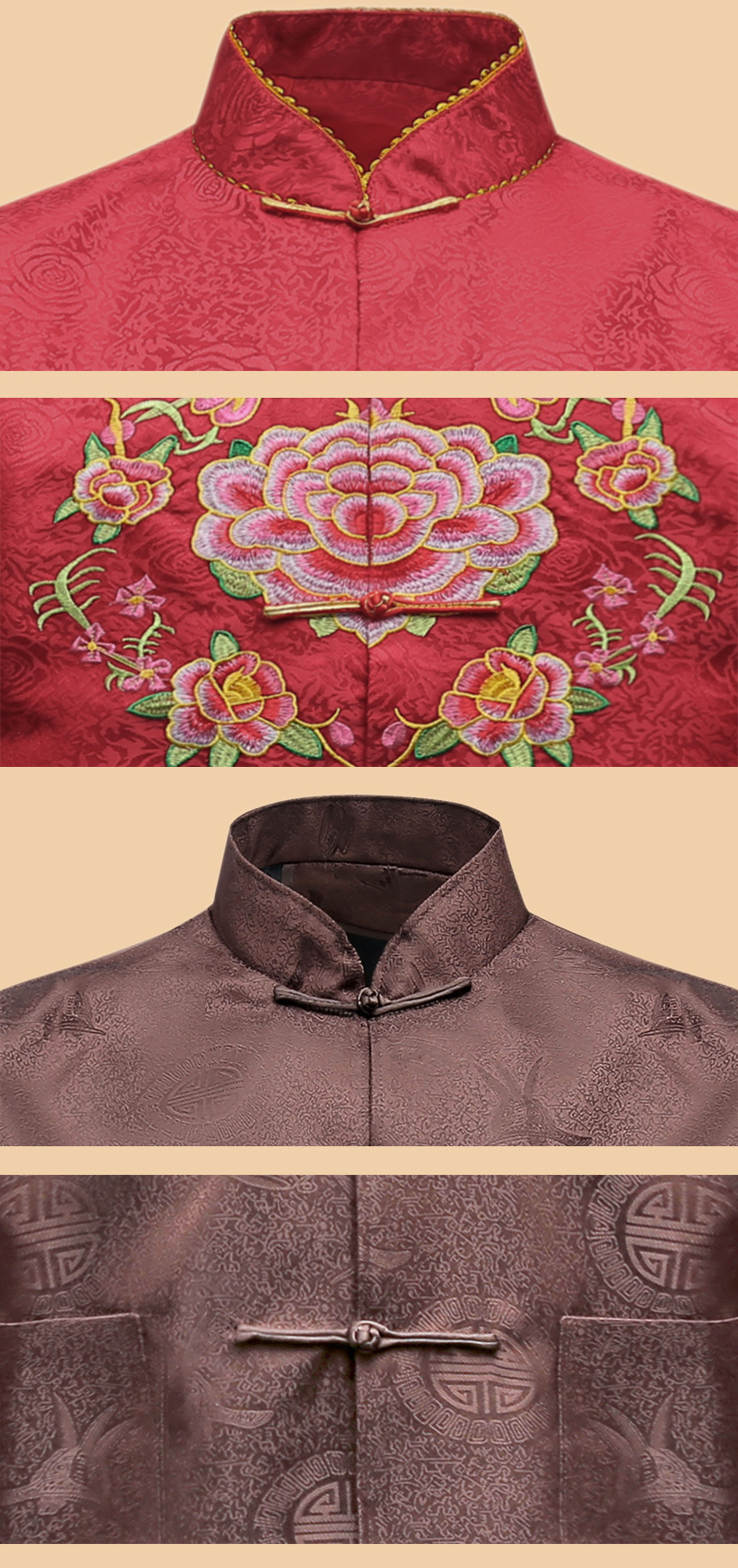 寿衣厂家批发殡葬用品白事送老衣男女款现代绣花龙服锦棉绣花全套