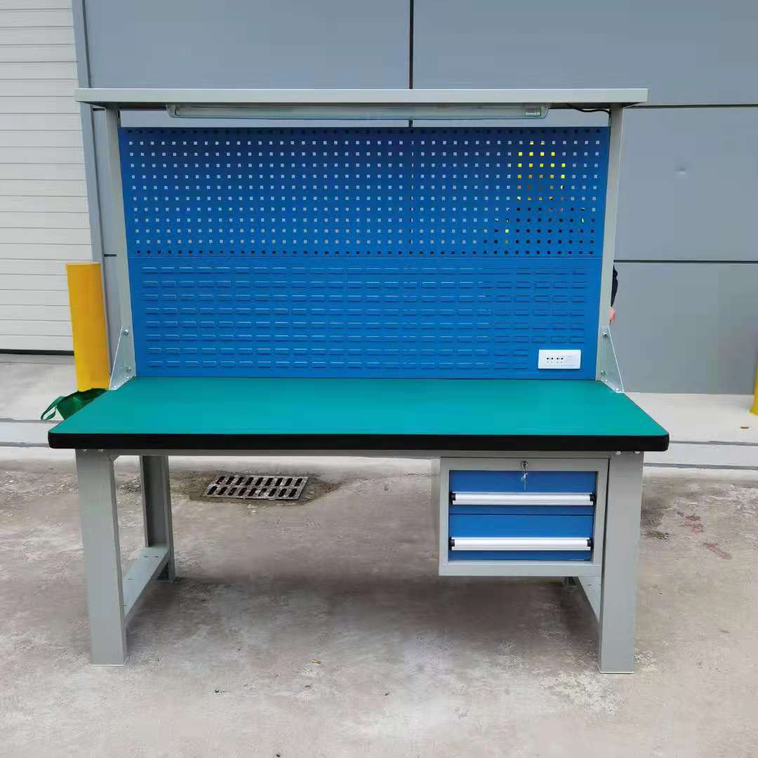 带挂板工作台 两抽操作台 车间工位钳工台
