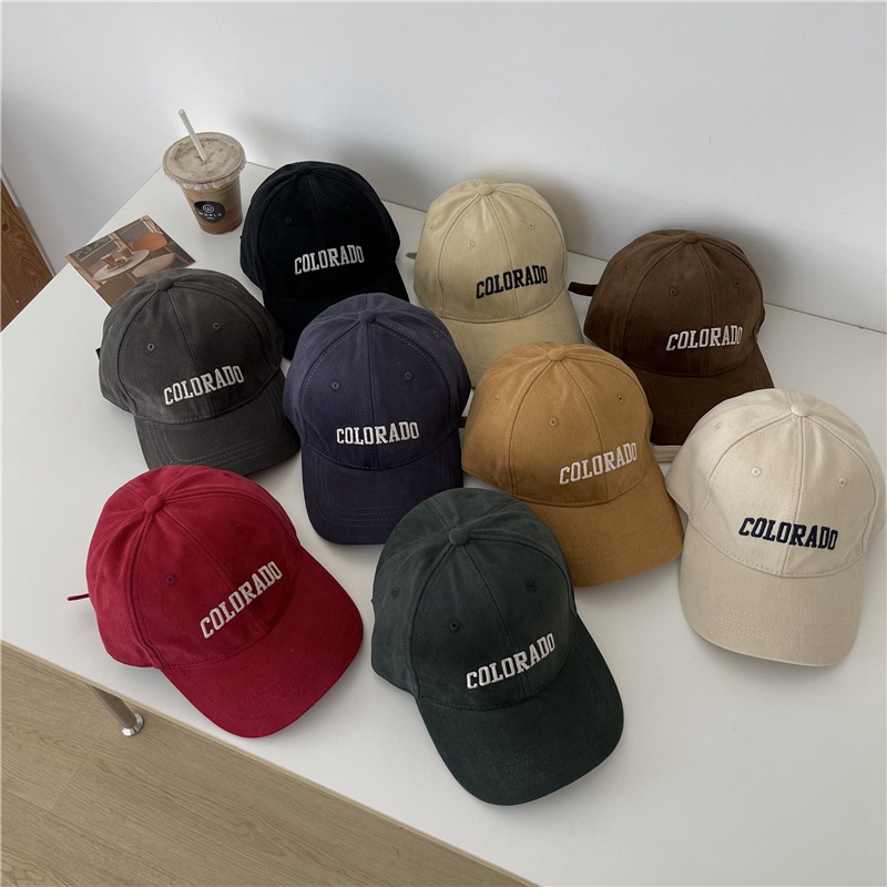 Korean Style Baseball Hat Women's Fashion Summer Four Seasons Face-Looking Small Embroidered Peaked Cap Ins Simple Anti-DDoS Hat