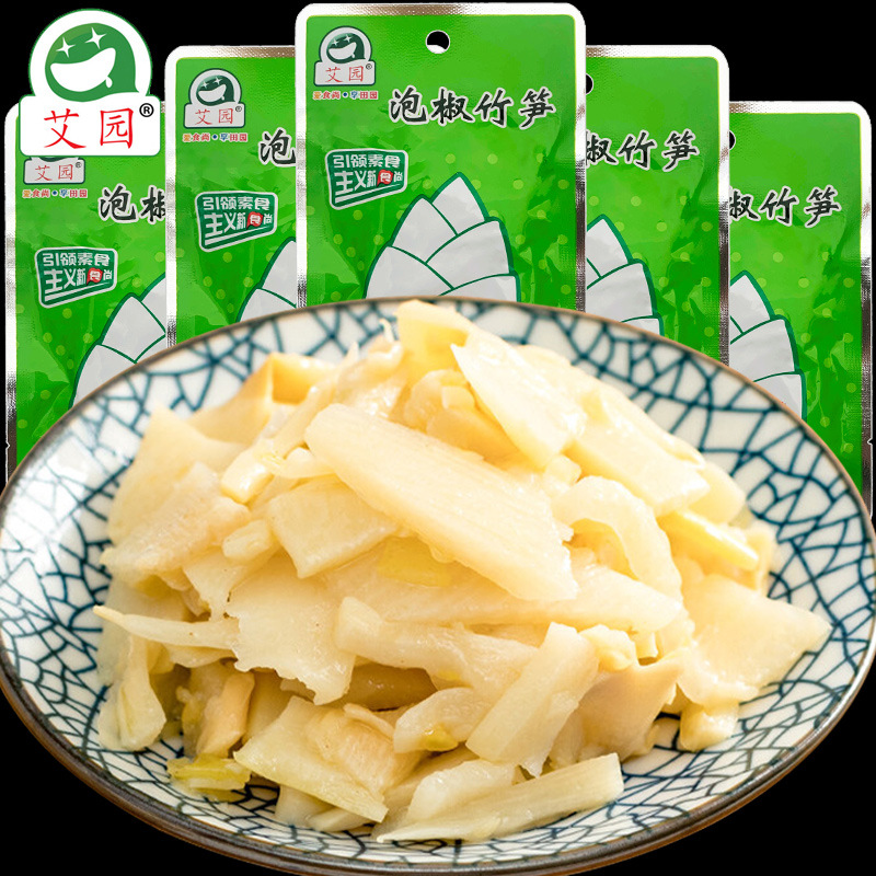 艾园泡椒竹笋贵州小零食脆笋下饭菜解馋休闲小包袋装开袋即食