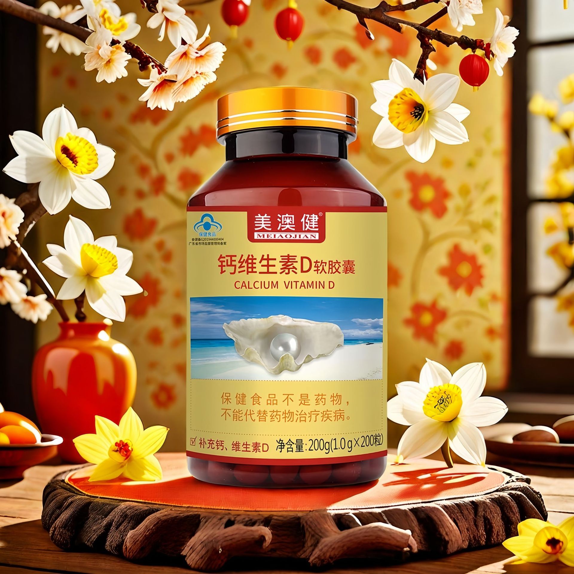 美澳健钙加维生素d软胶囊1.0g*200粒需要补充钙,维生素d的成人