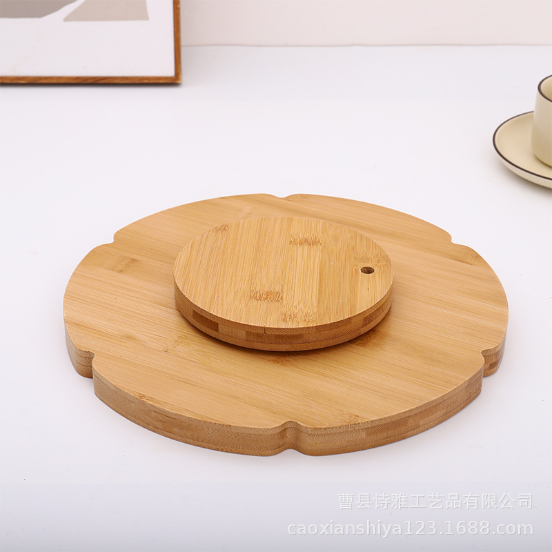 Bamboo Wood Dried Fruit Tray Creative Wooden Multi-Shape Tray Home Desktop Fruit Snack Plate Restaurant Solid Wood Dinner Plate