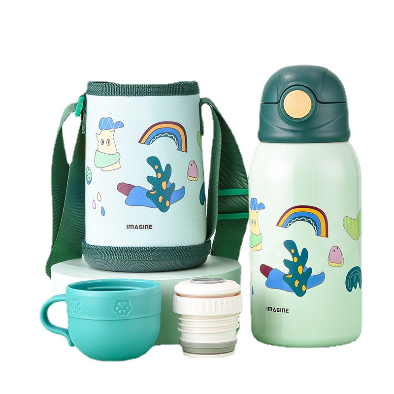 Factory Wholesale 316 Stainless Steel Children's Thermos Mug Children's Water Cup with Straw Student Kindergarten Baby Cup