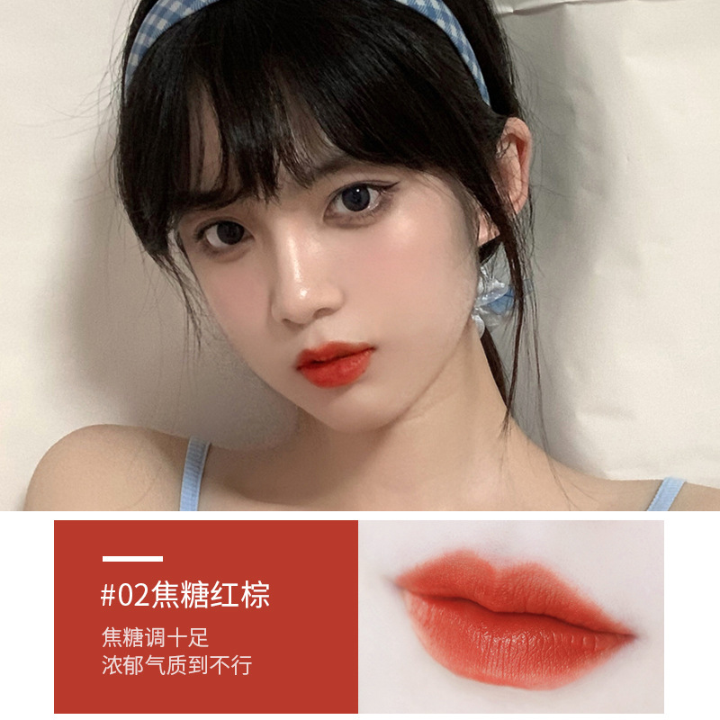 QUEEN CHAN Light Lipstick Vintage Velvet Matte Moist Lipstick White No Stain on Cup Fade Cheap Lipstick