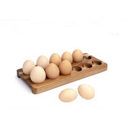 木制鸡蛋架木蛋托盘12个鸡蛋架,木质蛋架用于厨房冰箱和台面展示