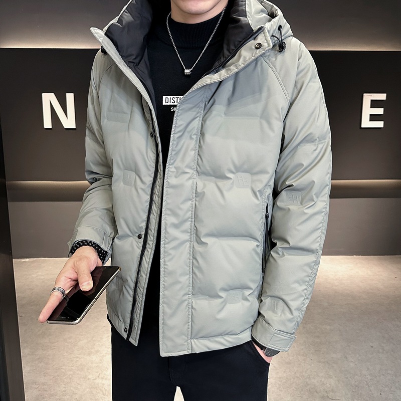 High-End down Jacket Men's Thickened Hooded Jacket Winter New Fashion Brand National Standard White Duck down Men's Jacket Wholesale