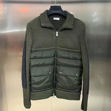 蒙口秋冬蒙家男女士针织羽绒服鹅绒羊毛拼接立领外套保暖休闲夹克