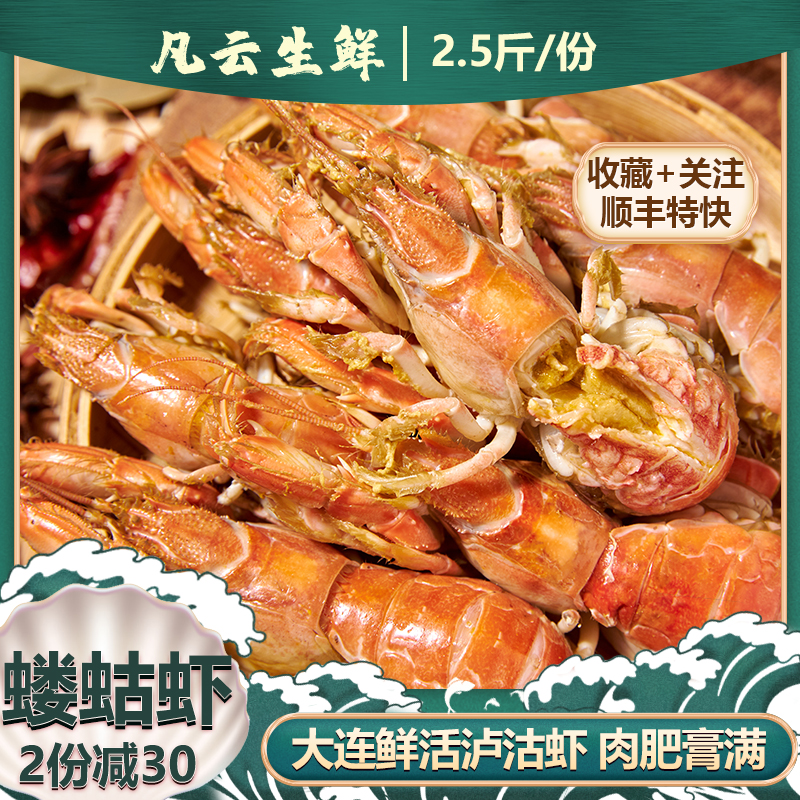 泸沽虾鲜活蝼蛄虾活虾特大号芦沟海虾虎虾皮皮虾大连海鲜2.