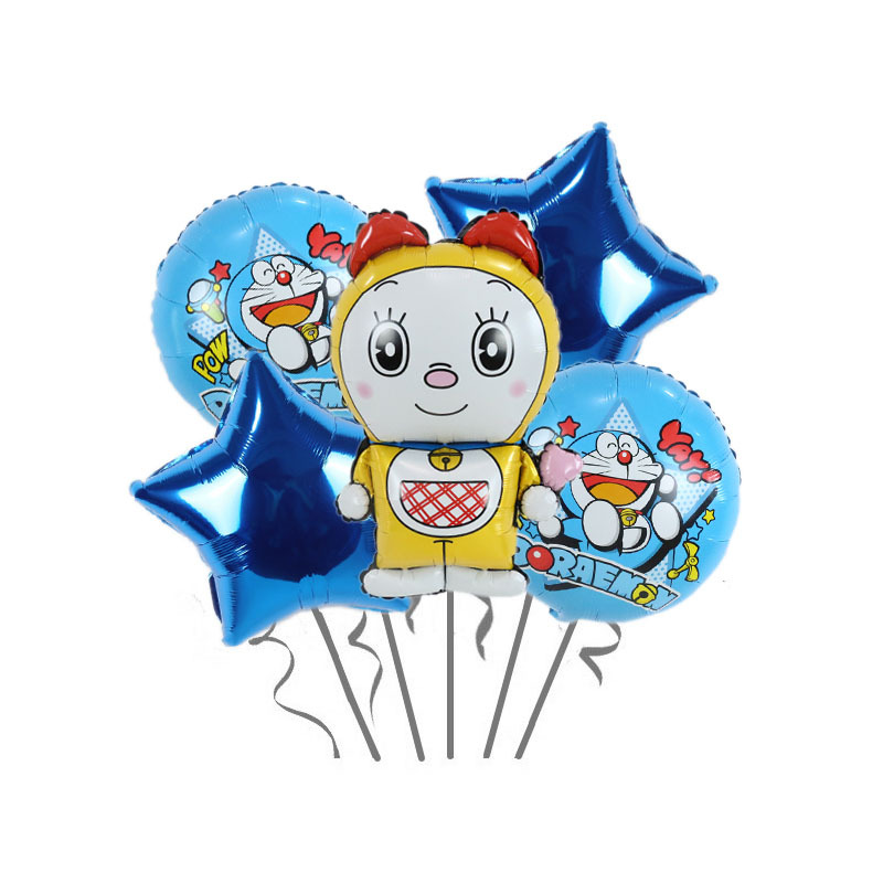 New Pokonyan Children's Cartoon Aluminum Balloon Birthday Party Background Decoration Dorami Banquet Layout Supplies