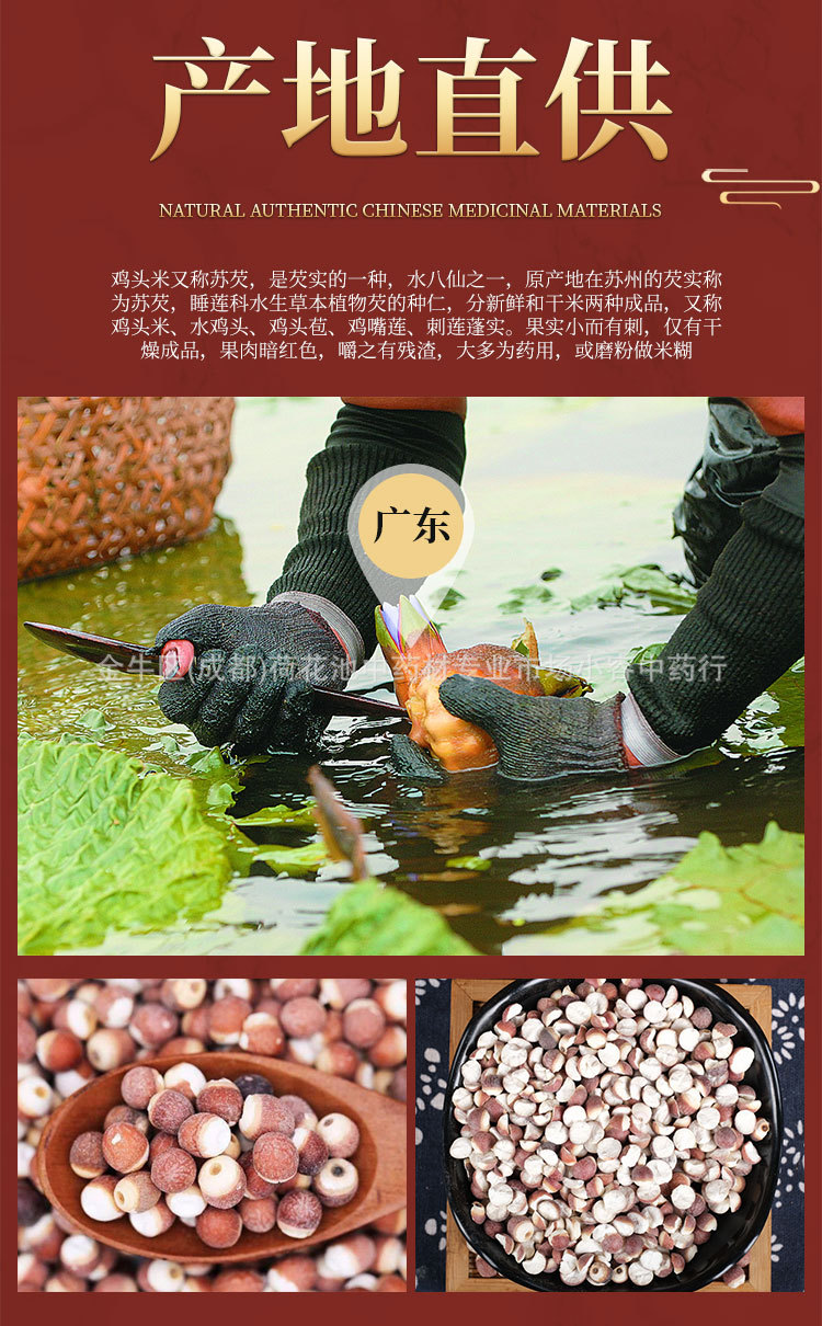 产地供应批发零售大量现货药材广东芡实鸡头米500g