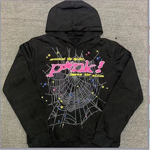 Young Thug 明星同款 Sp5der 555555 Pink Hoodie?长裤卫衣套装