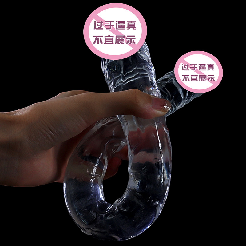 Double-Headed Dragon Simulation Penis Shaped Female Lala Masturbation Devices Transparent Dildos Sexy Sex Product