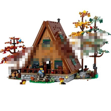 跨境森系列新品A型木屋树屋模型创意摆件益智拼装积木玩具礼物