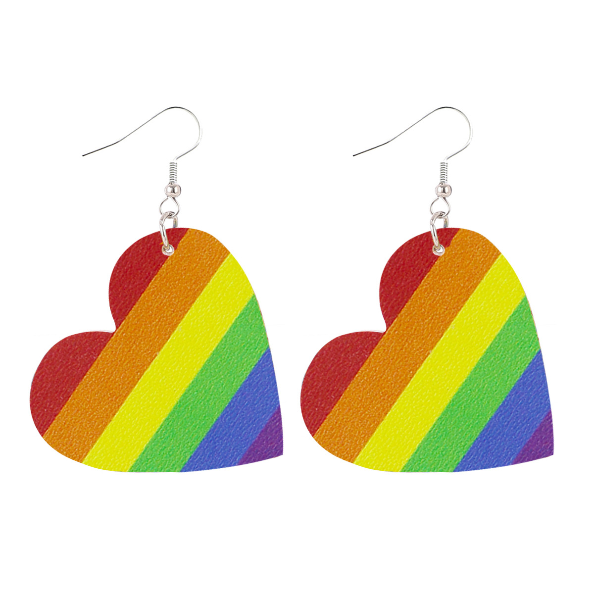 Pride Festival Rainbow Striped Love Butterfly Water Drop Flag Stud Earrings Colorful Cross-Border Earrings Earrings Amazon