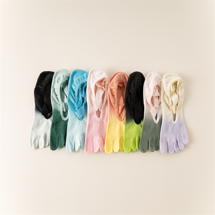 24新品瑜伽袜子专业防滑女春夏普拉提健身舞蹈袜绑带分趾袜五指袜