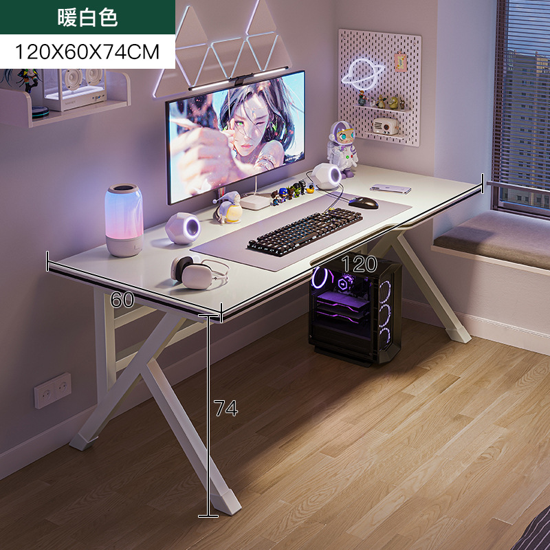 White Computer Desk Desktop Home Live Broadcast Game Tables Simple Table Workbench Student Study Table Desk