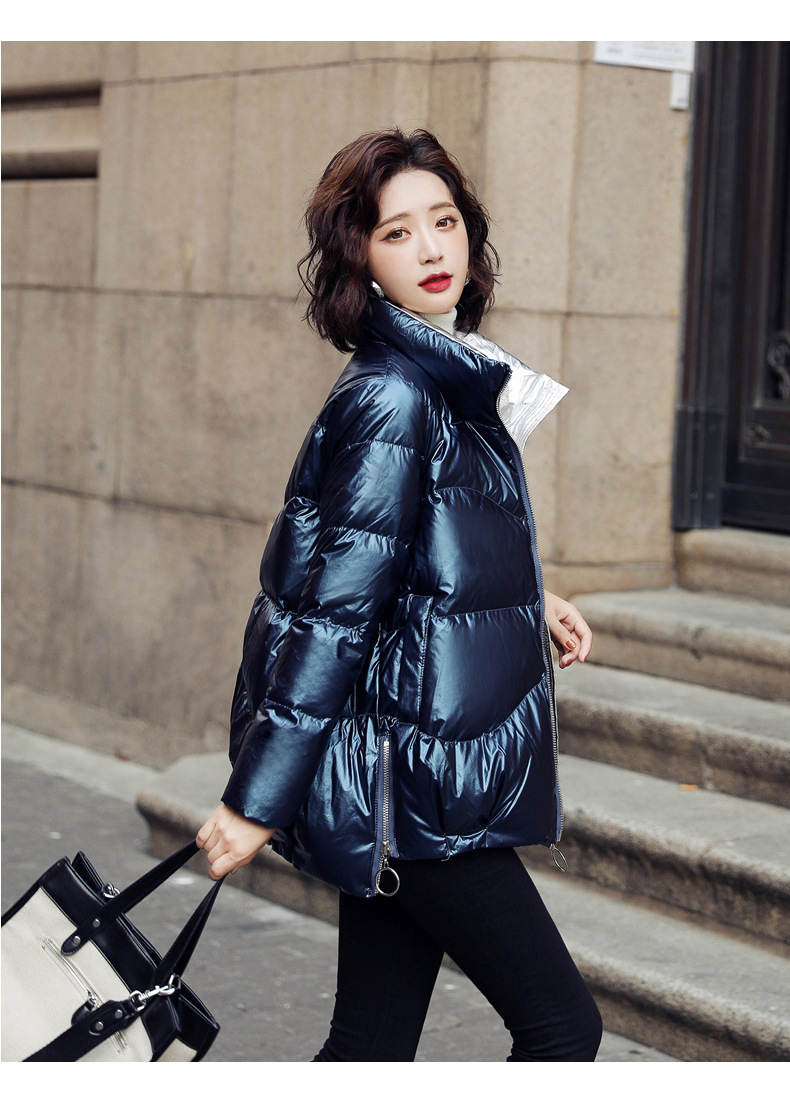 羽绒服2021年新款女冬季加厚白鸭绒亮面小个子短款羽绒服外套女潮
