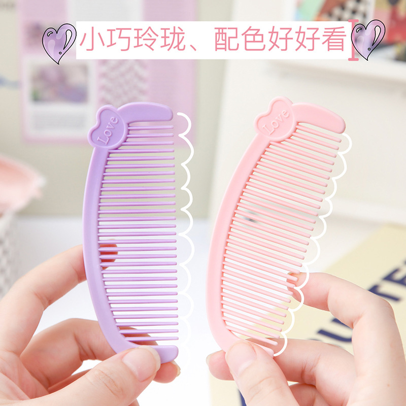 Cartoon Love Mini Small Comb Cute Student Portable Hairdressing Comb Household Children Baby Female Comb Tangle Teezer