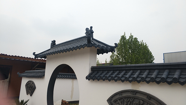 围墙瓦双面墙头瓦树脂瓦仿古瓦片双面一体仿古塑料瓦压顶瓦装饰瓦