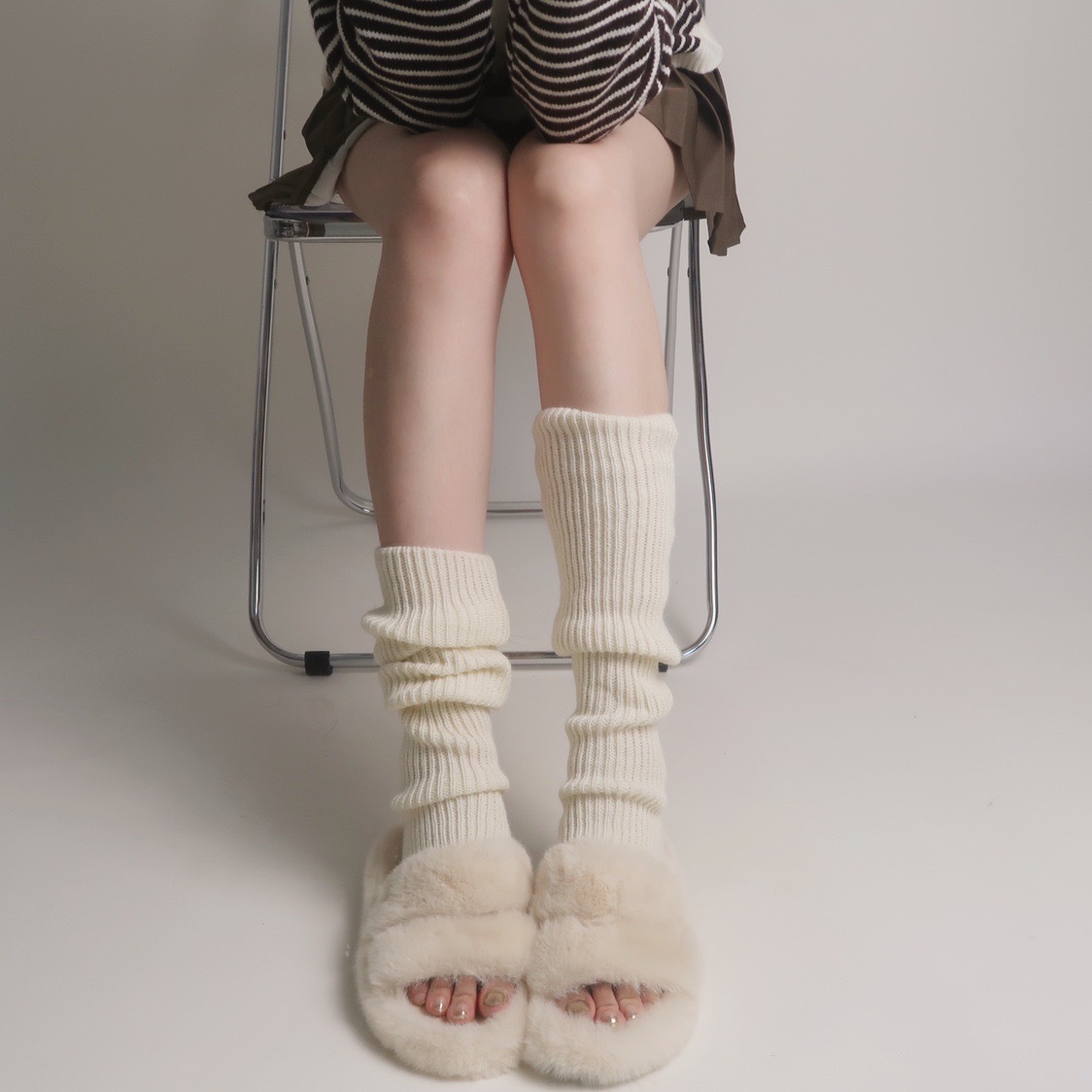 Knitted Leg Warmers Fall Winter Trend All-Match Socks Y2g Soft Wool Leggings Warm Leg Warmer Stockings Bunching Socks