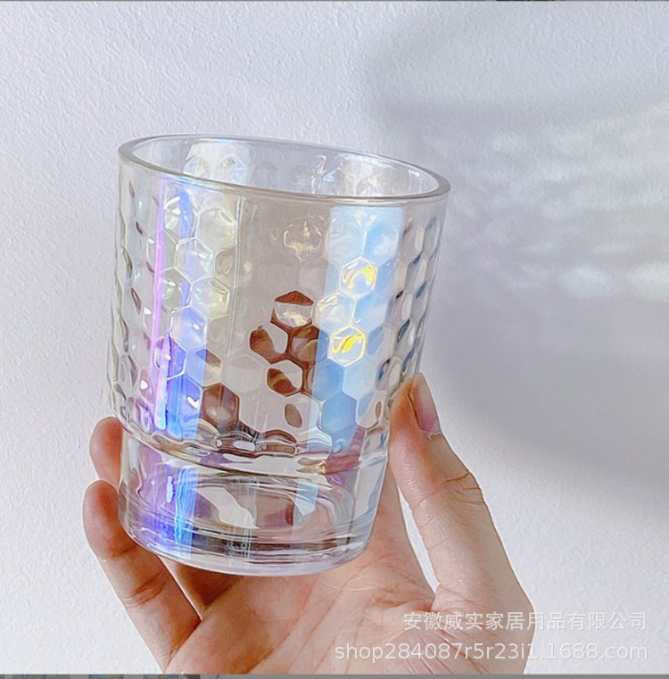 South Korea Ins Style Colorful Glass Girl Heart Glass Straw Cup Internet Celebrity Bamboo Glass Glass Glass Cup