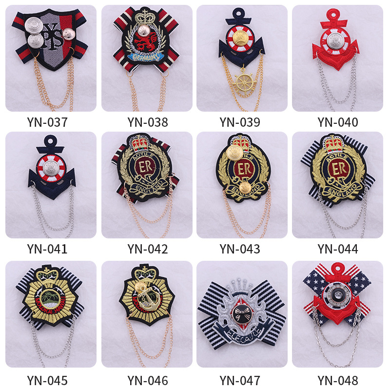 New Japanese and Korean Style Brooch Wholesale College Style Fabric Embroidery Brooch Student Uniform Small Suit Jacket Badge Accessories