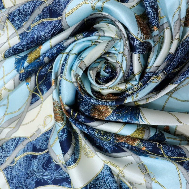 杭州丝绸布料新款真丝弹力缎数码喷绘19姆米印花面料桑蚕丝旗袍