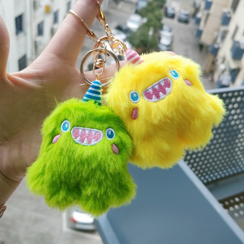 Cross-Border Internet Celebrity Ins Little Monster Stupid Keychain Unicorn Plush Pendant Luo Xiaomin Same Style Handbag Pendant