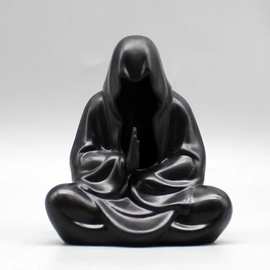 神秘黑衣人打坐坐姿打坐黑衣人暗黑系桌面机箱摆件手办车载摆件