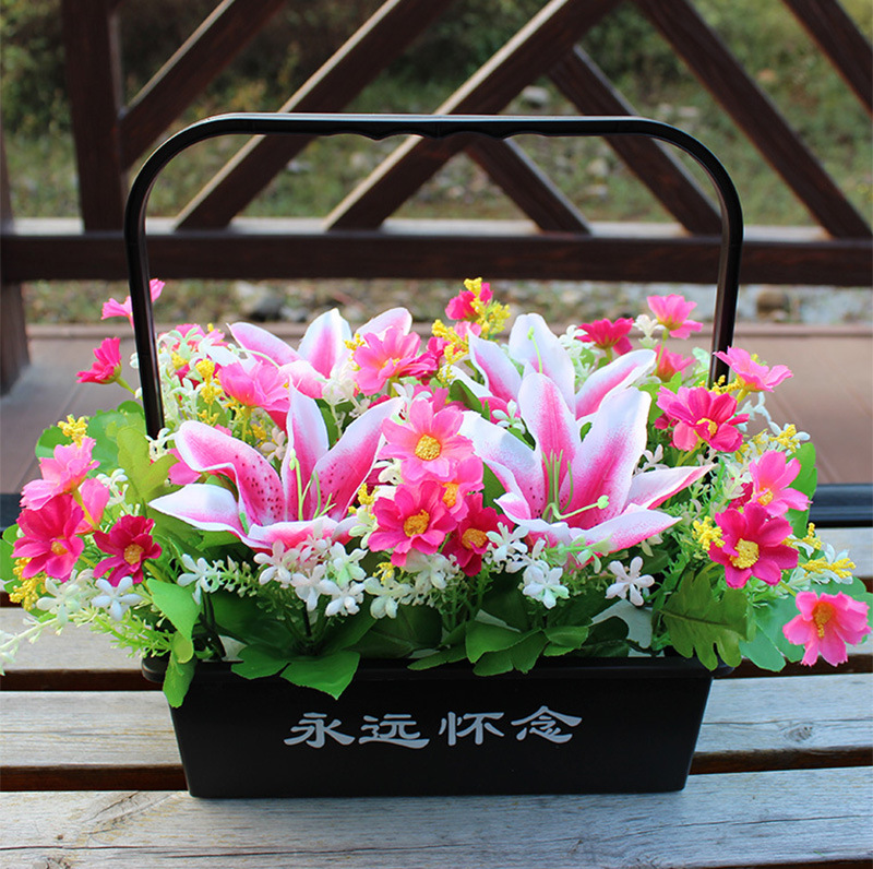 tomb sweeping flowers tomb sweeping flower chrysanthemum basket sacrifice flower artificial flower cemetery decoration flowers tomb fake flower memorial warm clothing festival flower