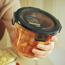 F2CZ玻璃保鲜盒便携可加热汤碗加深密封汤杯带勺筷玻璃饭盒微波炉