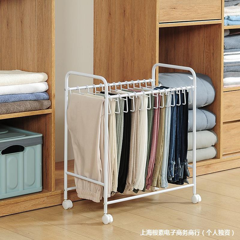 裤子收纳架晾衣架落地可移动多功能衣柜多层挂裤子衣物整理储物架