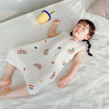 纯棉婴儿夏季薄款睡袋双层棉纱宝宝防踢被儿童无骨睡袋四季通用
