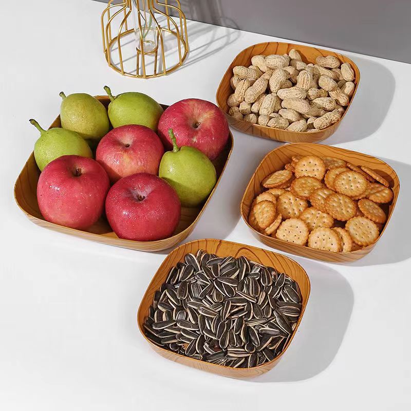 SOURCE Factory Creative Household Japanese-Style Wood-like Plastic Bone Dish Dining Table Garbage Storage Tray Bone Dish Tray