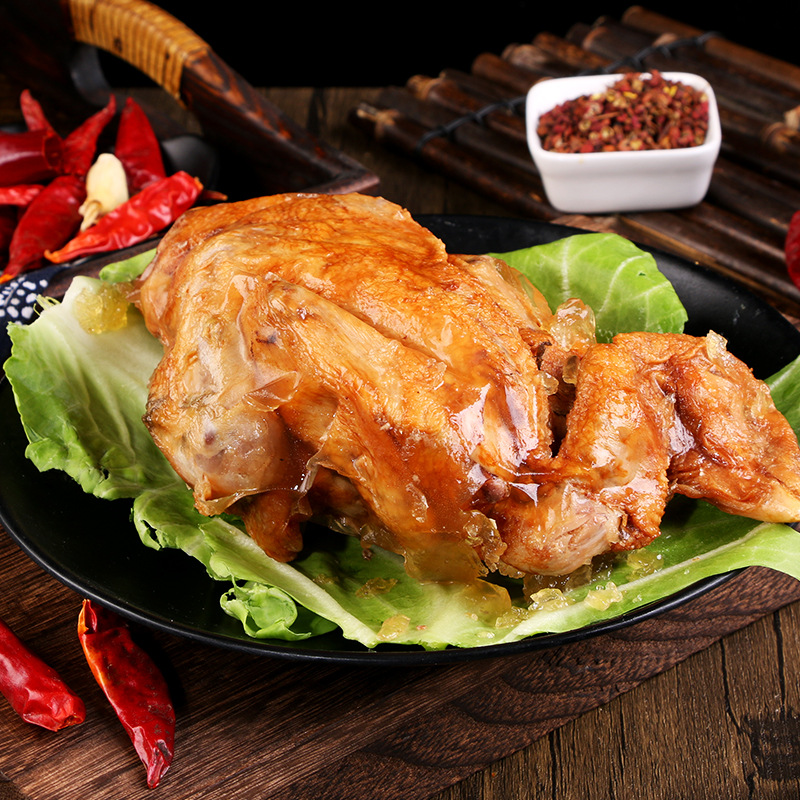 德州五香扒鸡卤山鸡脱骨烧鸡山东特产熟食零食450克鸡肉卤味批发