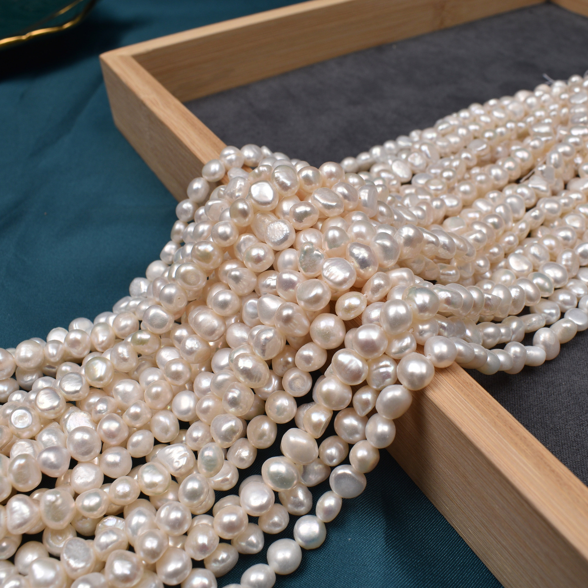 巴洛克天然淡水两面光异形珍珠散珠项链手链半成品diy配件原材料-阿里