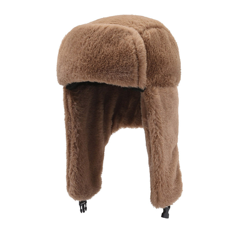 Winter Plush Ushanka Men's and Women's Korean Warm Imitation Rabbit Fur Beanie Hat Outdoor Riding Cold-Proof Northeast Thickened Cotton Hat