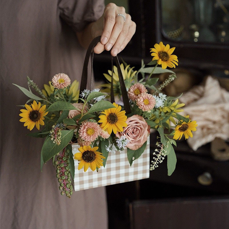 格格袋手提花束鲜花包装礼品节日感恩节插花礼物提包袋可折叠