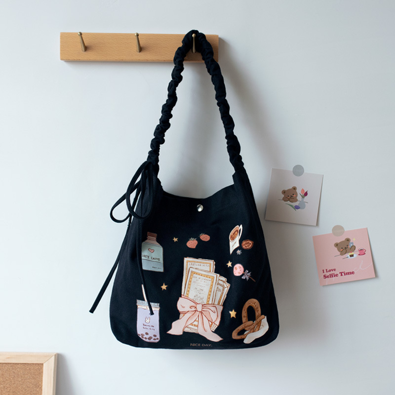 2021 Spring/Summer New Canvas Bag Women's Shoulder Handbag Student Cute Korean Ins Literary Canvas Bag